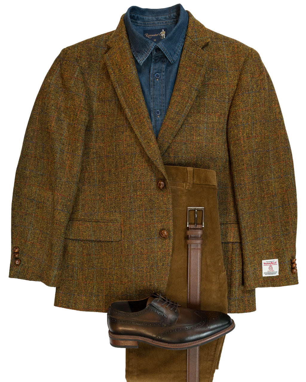 Rust Window Pane Harris Tweed All Wool Sport Coat - Woven In Scotland