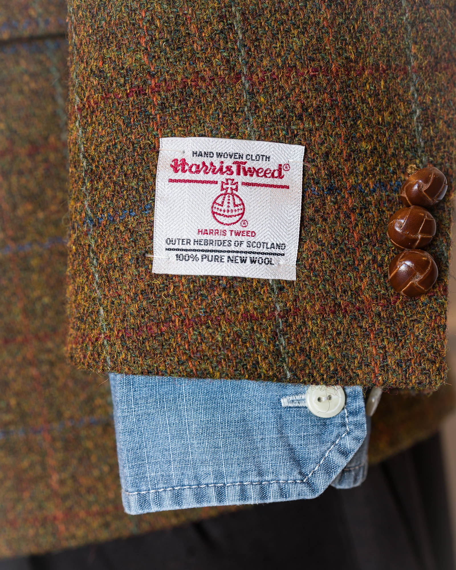 Rust Window Pane Harris Tweed All Wool Sport Coat - Woven In Scotland